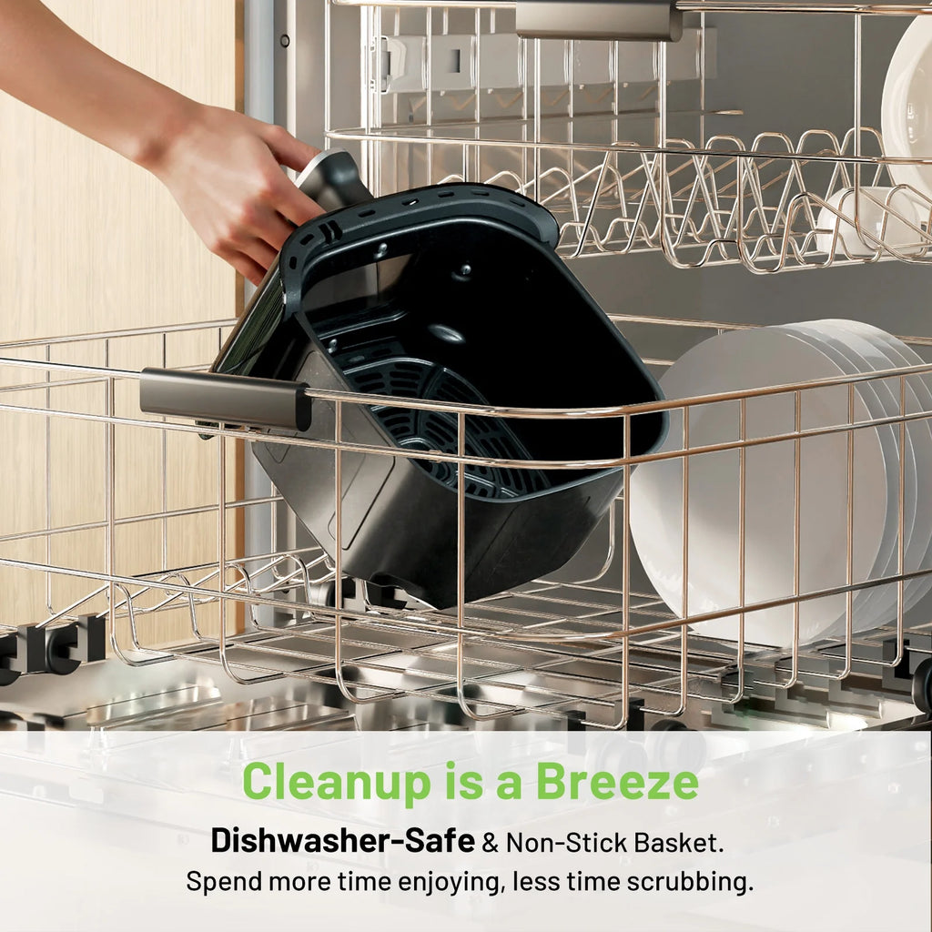 6 QT Air Fryer with 12-in-1 Functions, 95% Less Oil Healthy Cooker for Family Size, Touch AirFryer, Roast, Reheat, Dehydrate, Steam, Nonstick & Dishwasher Safe Basket, Gray