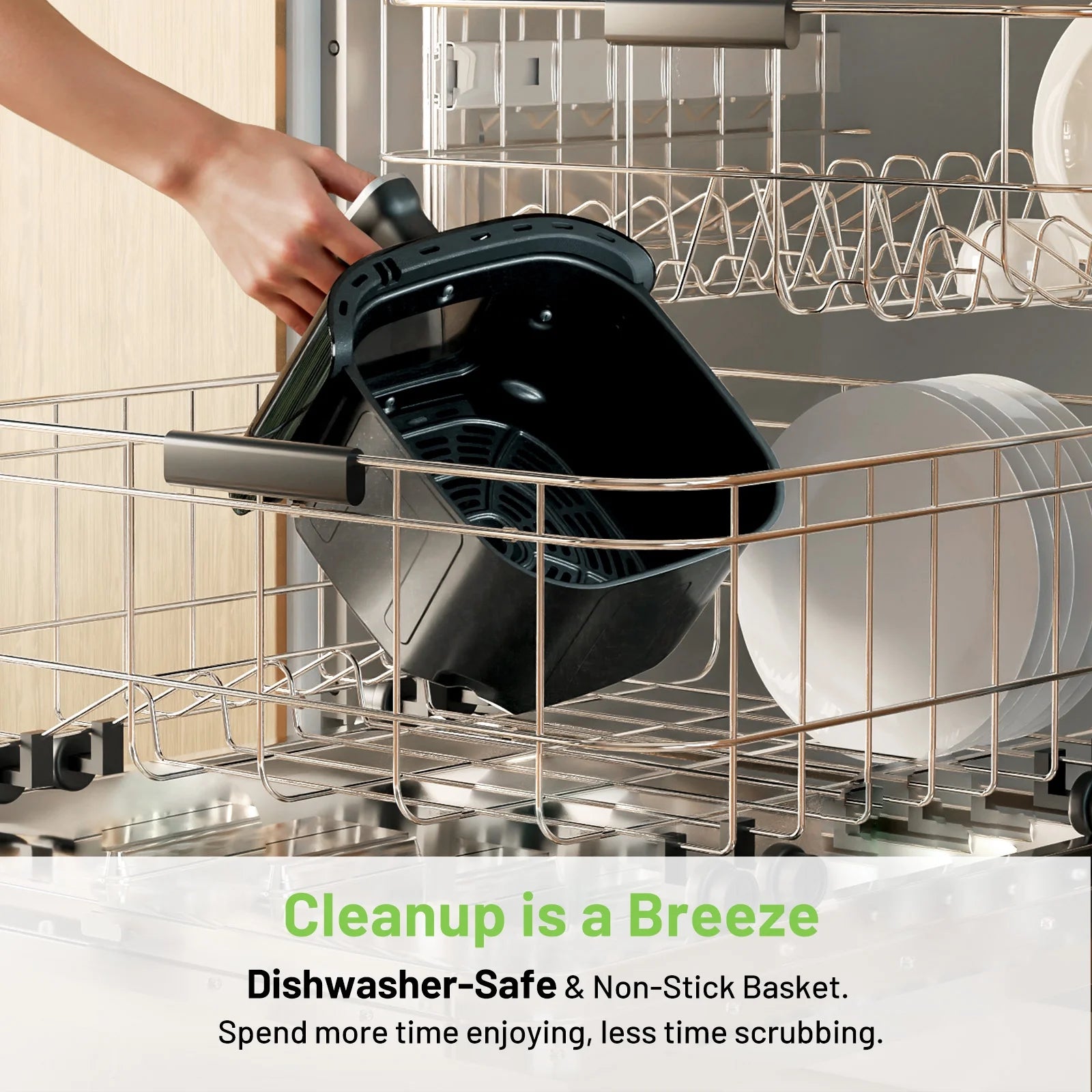 6 QT Air Fryer with 12-in-1 Functions, 95% Less Oil Healthy Cooker for Family Size, Touch AirFryer, Roast, Reheat, Dehydrate, Steam, Nonstick & Dishwasher Safe Basket, Gray