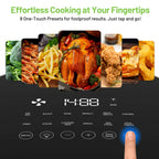 6 QT Air Fryer with 12-in-1 Functions, 95% Less Oil Healthy Cooker for Family Size, Touch AirFryer, Roast, Reheat, Dehydrate, Steam, Nonstick & Dishwasher Safe Basket, Gray