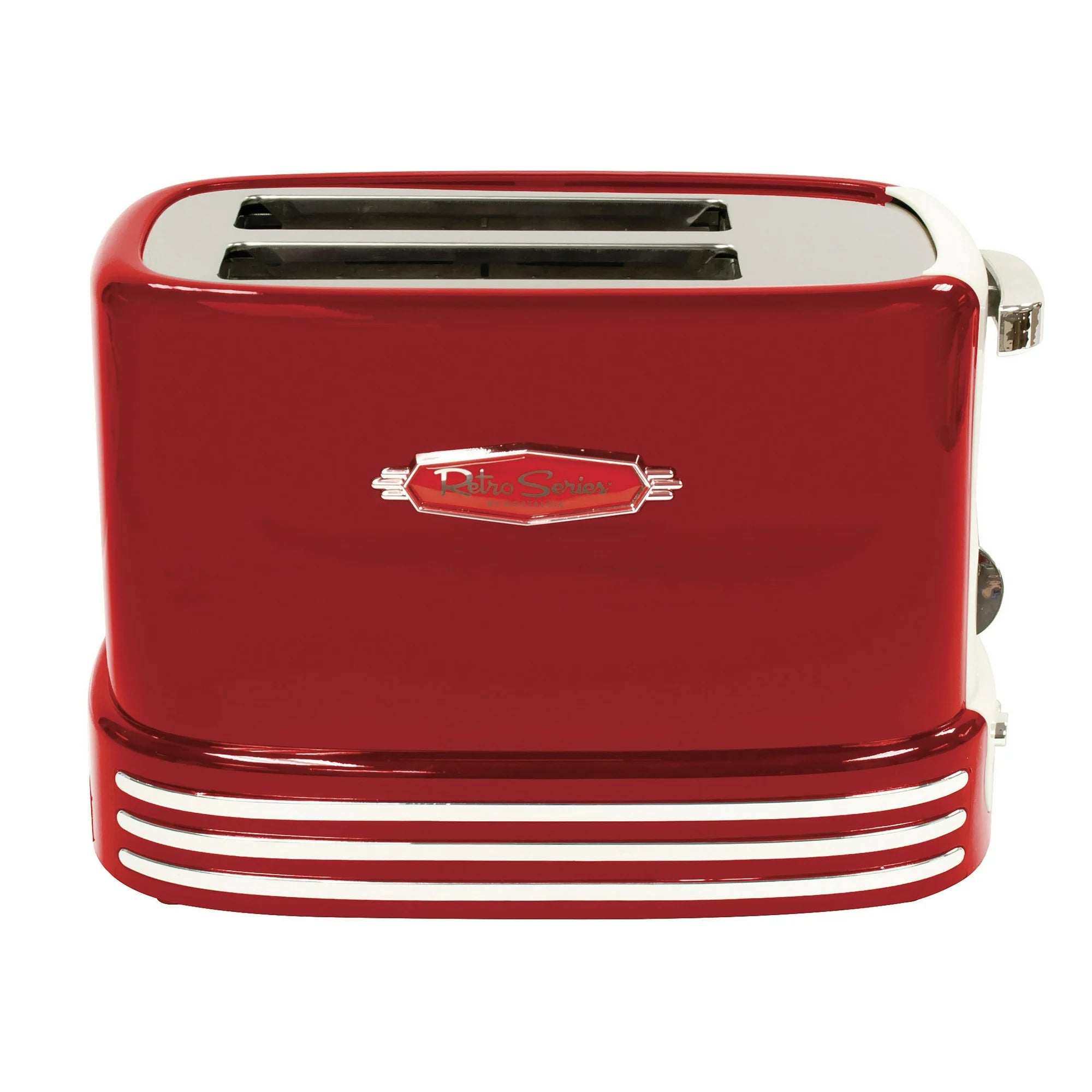 Retro Toaster 2 Slice Vintage Toaster Oven for Bagels & Thick Bread, Red