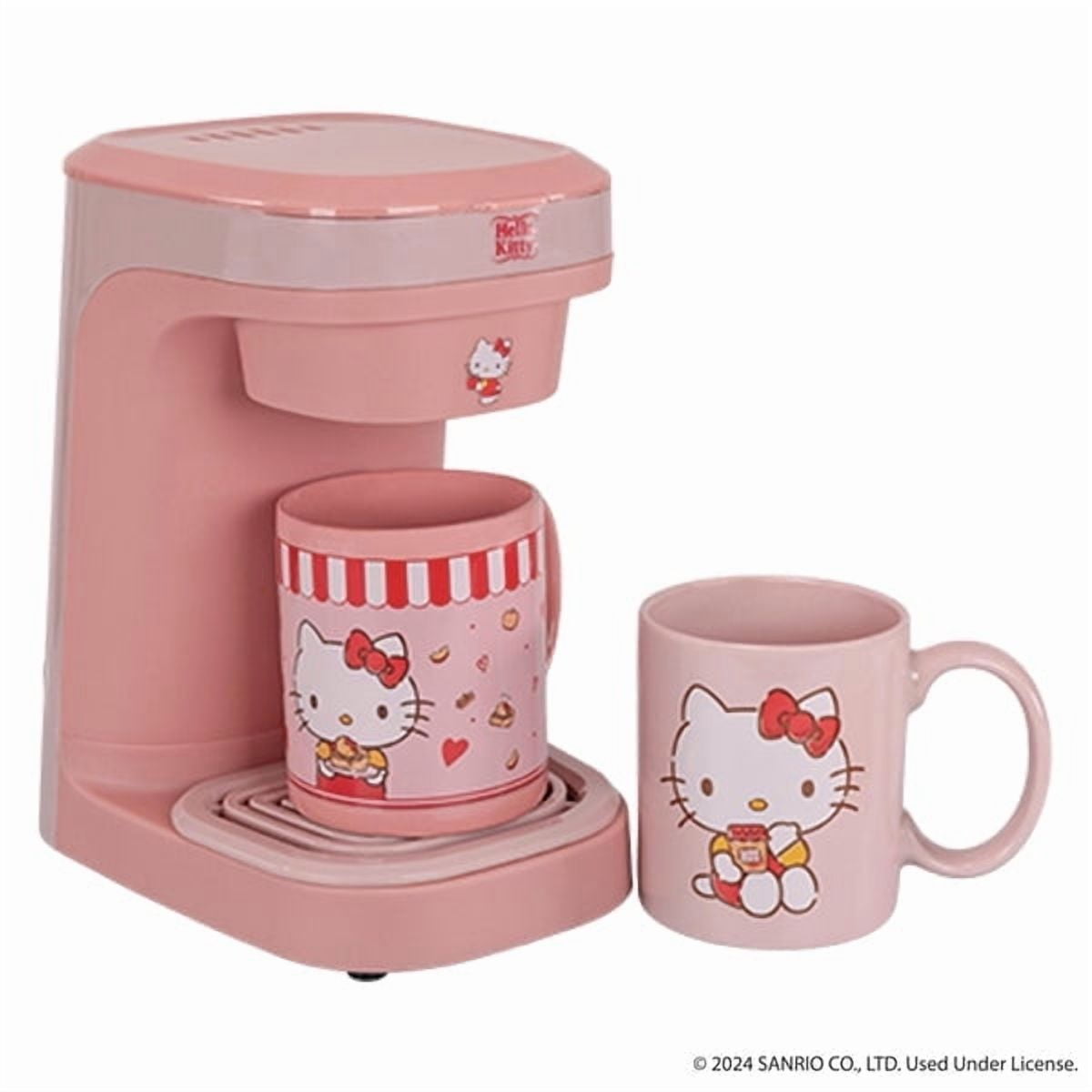 Hello Kitty Single Cup Coffee Maker Gift Set with 2 Mugs