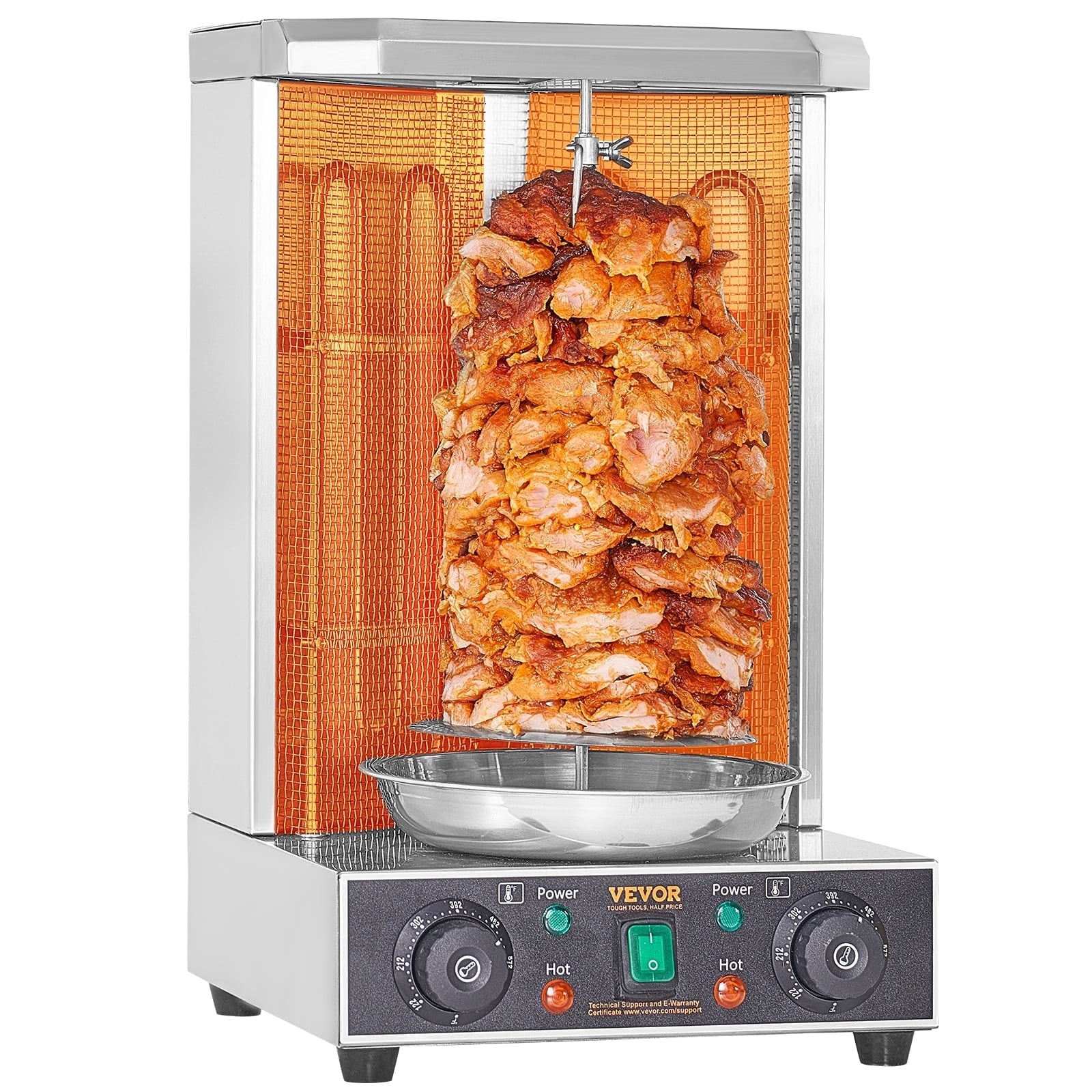 Shawarma Grill Machine, 13lbs Capacity, Chicken Cooker Machine with 2 Burners, 122¨H-572¨H Electric Vertical Broiler for Home/Commercial