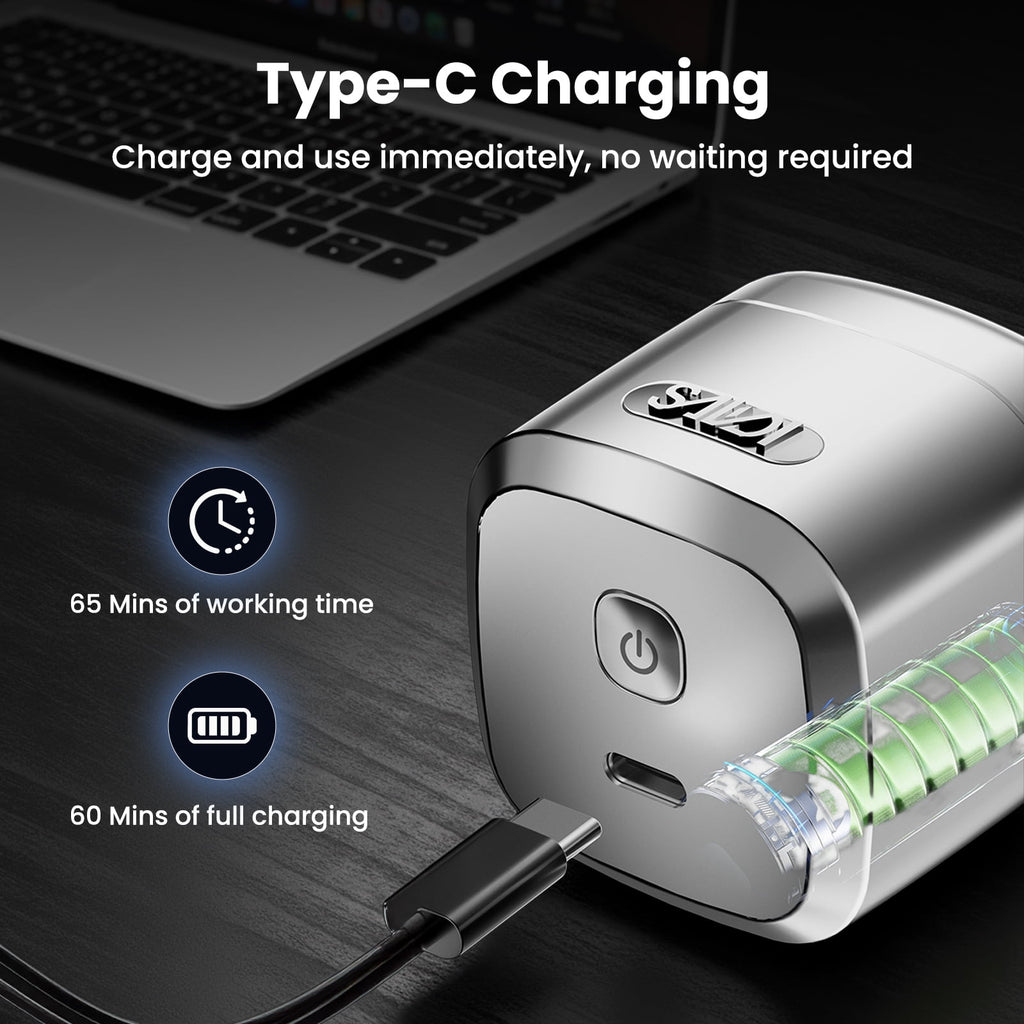 Mini Electric Shaver for Men: Portable Electric Razor with Mirror Cap, 72000 RPM High-Speed Waterproof Beard Trimmer for Home Car Travel, Silver