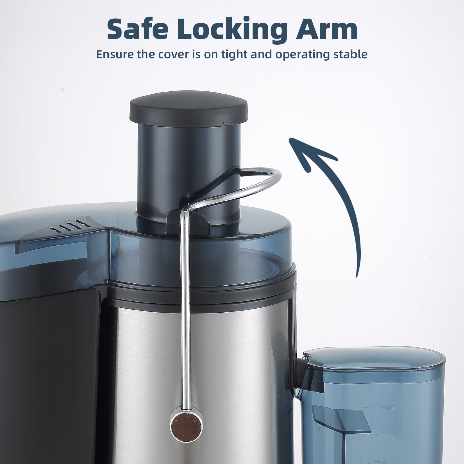 Juicer Machine, 400W Centrifugal Juice Extractor with Wide Mouth 3” Feed Chute for Fruit Vegetable with 3-Speed Setting, Easy to Clean, Black