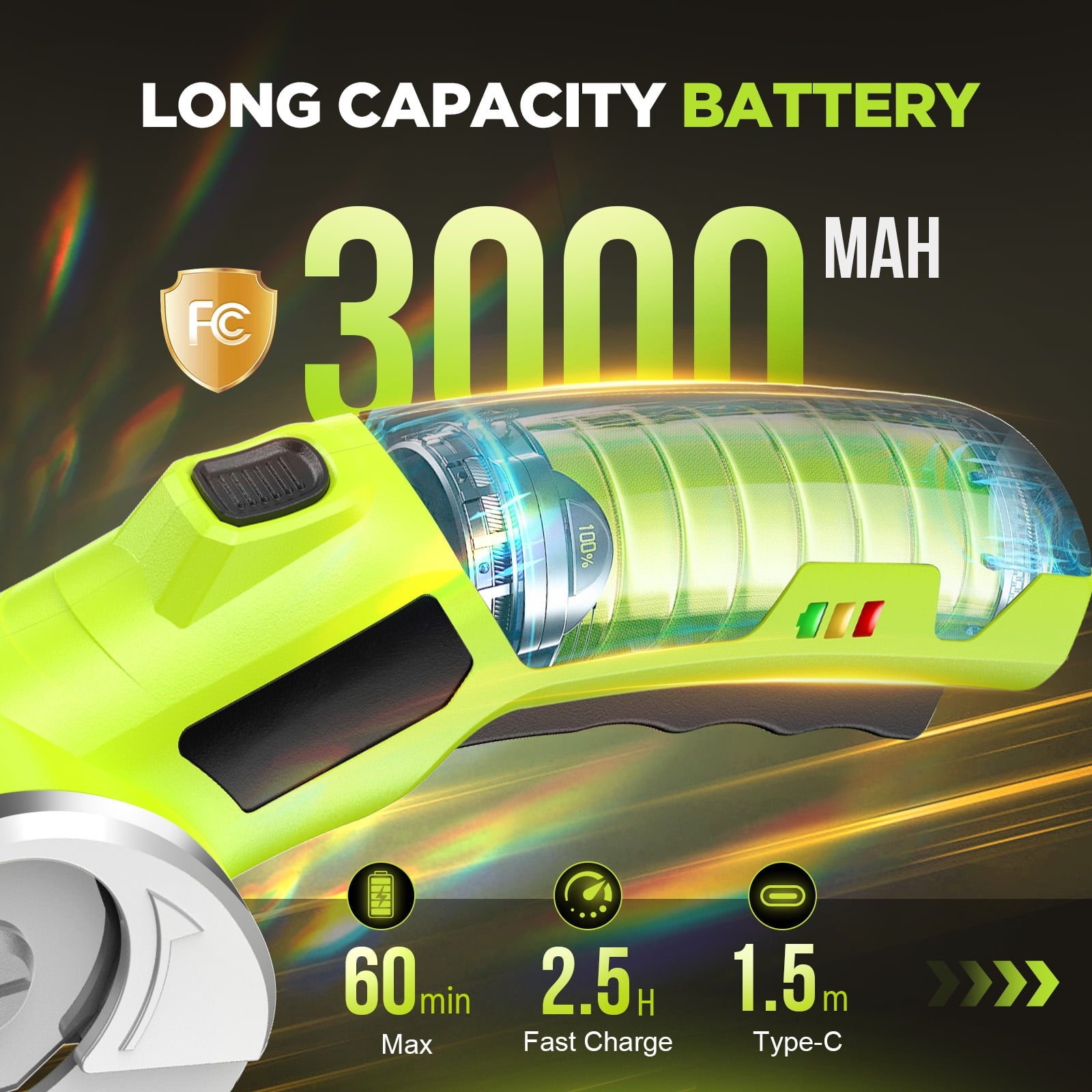 Cordless Electric Scissors, 4V Rechargeable Cardboard Box Cutter with Safety Lock & LED Light, Power Rotary Cutter for Fabric Carpet Leather