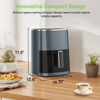6 QT Air Fryer with 12-in-1 Functions, 95% Less Oil Healthy Cooker for Family Size, Touch AirFryer, Roast, Reheat, Dehydrate, Steam, Nonstick & Dishwasher Safe Basket, Gray
