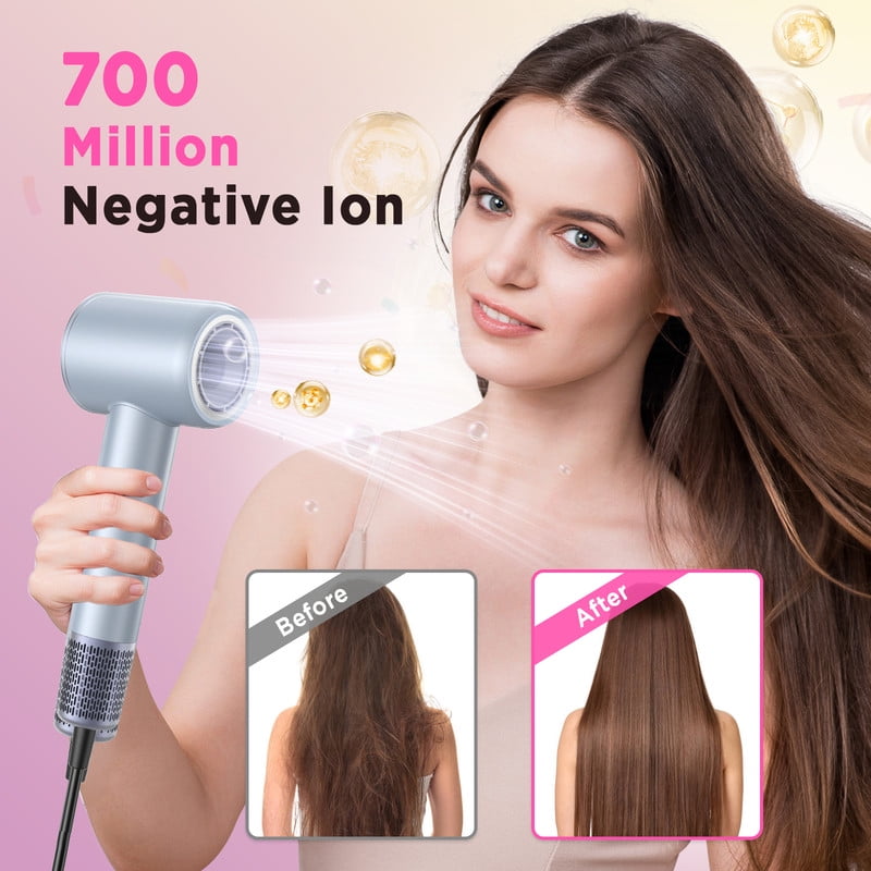 Hair Dryer, 110000 RPM Ionic Travel Blow Dryer Hair Care Fast Drying Fathers Day Gifts for Women Men, Blue